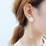 【3点のみ】【chimie vintage collection-117 】フランスヴィンテージボタンロングイヤリング・ピアス