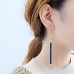 【 Amelie-113NV 】【数量限定】ヴィンテージネイビースティックイヤリング・ピアス