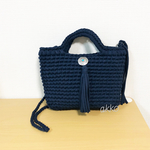 ズパゲッティ ネイビー シンプル ショルダーバッグ