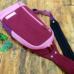 【ol様専用】№1005 倉敷帆布ボディバッグ～ボルドー×カメリア×ディープパープル