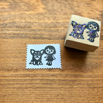 私 と チワワ   の はんこ。