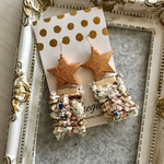 カラフルブレードリボンタッセル✱大振りピアス