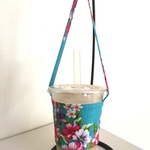 ドリンクホルダー（台湾花布:水色）