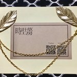 落ち葉の襟ブローチ・ゴールド