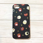 ダルマネコの和柄 スミクロ スマホケース【Xperia/GALAXY/iPhone】