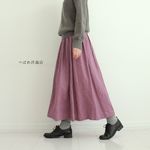 リネン100%マキシスカート　ローズピンク