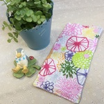 水筒肩紐ベルトカバー＊リバーシブル＊入園入学＊カラフルラインフラワー×ラベンダー スナップボタン