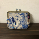 キラキラ猫ちゃん角型ポーチ＊ブルー