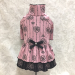 秋冬ワンピース 薔薇とリボン柄