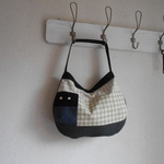 ワンハンドル　小さめBAG　モノトーン　ガーゼ＆リネン