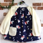 フリーススモック❣️マフラーを巻いたシロクマ君×アイボリー(120サイズ)