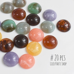 20pcs ＊ カボション 15mm mixcolor