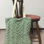 山葵色ニットトートバック