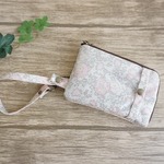 リールキーホルダーパスポーチ　リバティ　ラミネート　フェリシテ　桜　ピンク