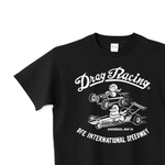 ドラッグ•レース☆1/4マイル☆アメリカンレトロ　B柄　片面　150.160.（女性M.L） S～XL  Tシャツ【受注生産品】