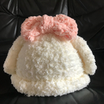 ふんわりモコモコ垂れ耳うさぎさん帽子