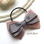 ♡50突破 *antique pink×brown*ボーダーリボン