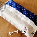 *吊り下げループ付きボックスティッシュカバー*ブルー