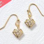 再販☆送料無料☆16K本金メッキピアスフック♡ ダイヤモンドジルコニアピアス
