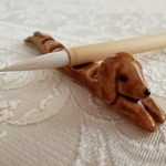 0陶器かわいい筆おきダックスフンド