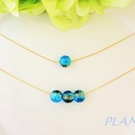 《再販》summerglass海の青のガラスビーズネックレス