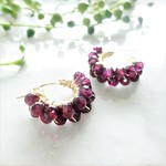 即納/送料無料14kgf*AAA Garnet wrapped pierced earring/earring