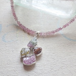 ＊10月誕生石＊Raw Rough Tourmaline バイカラートルマリン ラフロックネックレス Trumarine Necklace *sv925*