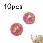 （10個）パール&金箔入りレジンデコパーツ（ピンク）