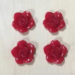 VINTAGE RED FLOWER DESIGN CABOCHONS