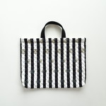 オーダー可《Black Stripe》ストライプドットのキルティングレッスンバッグ