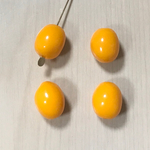 VINTAGE ORANGE YELLOW OVAL NUGGET BEADS