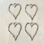 MATTE GOLD HEART CHARM PARTS