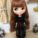 【送料無料】リカちゃん/ブライス チェック プリーツスカート