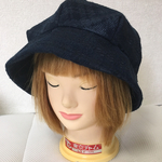 1点もの！まるっとゆるっと帽子 ツイード紺