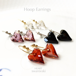 スワロフスキー HEART ・フープイヤリング　全４color