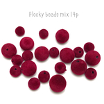 14個 フロッキービーズmix♡ボルドー