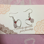 ダブルローズと赤パールハートピアス&イヤリング 再販2