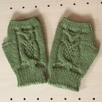  🌟 ハンドウォーマー メンズ ふくろう カーキ色 