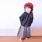 【Ｌ】こどもふく、すみくろ、ふんわりガーゼブラウス
