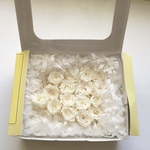 ローズ　マイクロローズ(パールホワイト１６輪)　大地農園　プリザーブドフラワー　材料　花材　　資材　バラ　薔薇