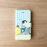 ペンギンとアイスクリームの手帳型スマホケース