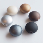  《シルバー》マットなカラーのアクリルビーズ 12mm 20個