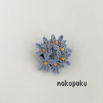 レース編み花 ミニリースブローチ みずいろ