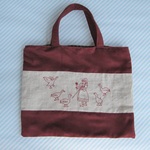 フランスの少女の刺繍レッスントートバッグ
