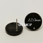 na-kr409《4個》12.0mmＳＭＡＬＬピアスポスト＊金具＊（ブラック）