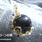 モリオン・スフィアペンダント（ワイヤーアートジュエリー☆ワイヤーアクセサリー☆ワイヤーラッピング天然石ネックレス）
