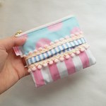 パステルなポーチ付きポケットティッシュケース　blue