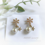 〈金具選択あり〉 snow✴︎star ノンホールピアス ／ピアス