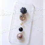 ★全機種対応★ Darkblue flower スマホケース