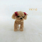 YK✽G 【受注製作】渋赤リボンのプードルさん　モールアート